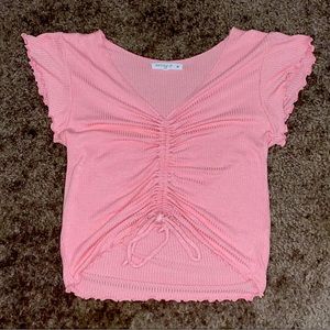 Pink cropped top